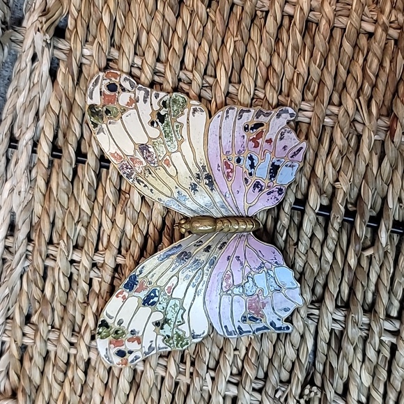 Source Unknown Accessories - Vintage colorful butterfly belt buckle 2 pieces